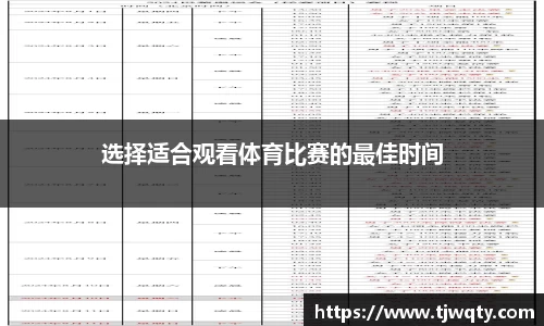 选择适合观看体育比赛的最佳时间
